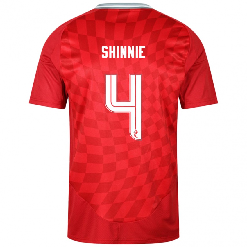 Criança Camisola Graeme Shinnie #4 Vermelho Principal 2024/25 Camisa Brasil