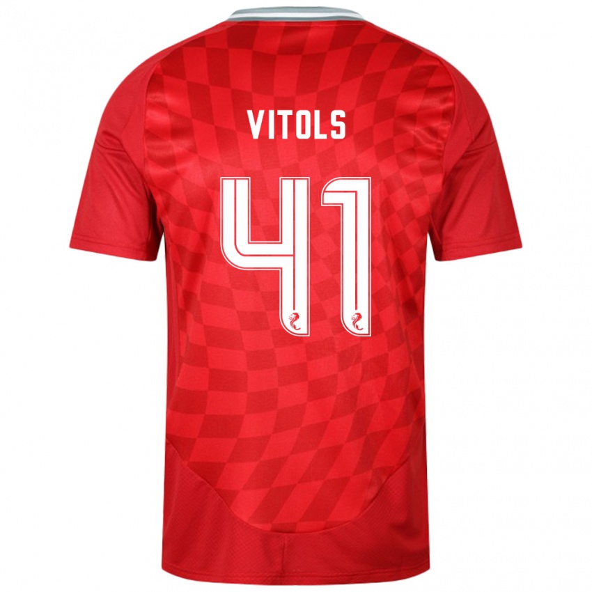 Criança Camisola Rodrigo Vitols #41 Vermelho Principal 2024/25 Camisa Brasil