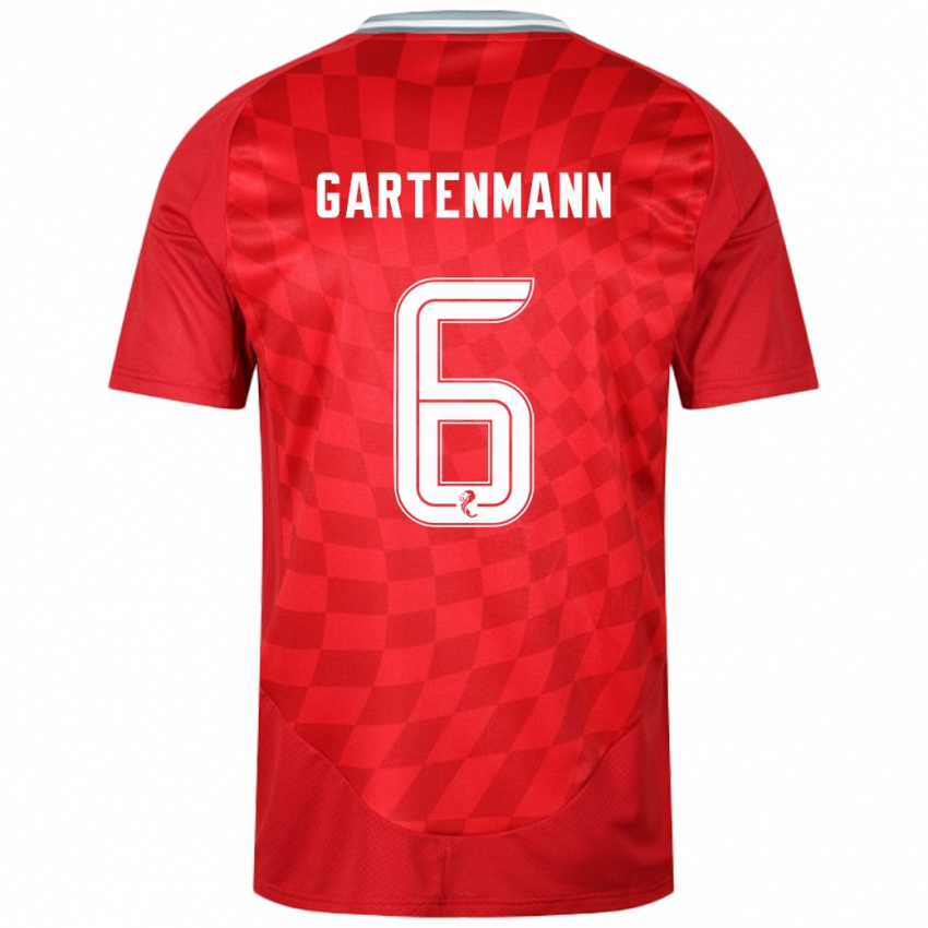 Criança Camisola Stefan Gartenmann #6 Vermelho Principal 2024/25 Camisa Brasil