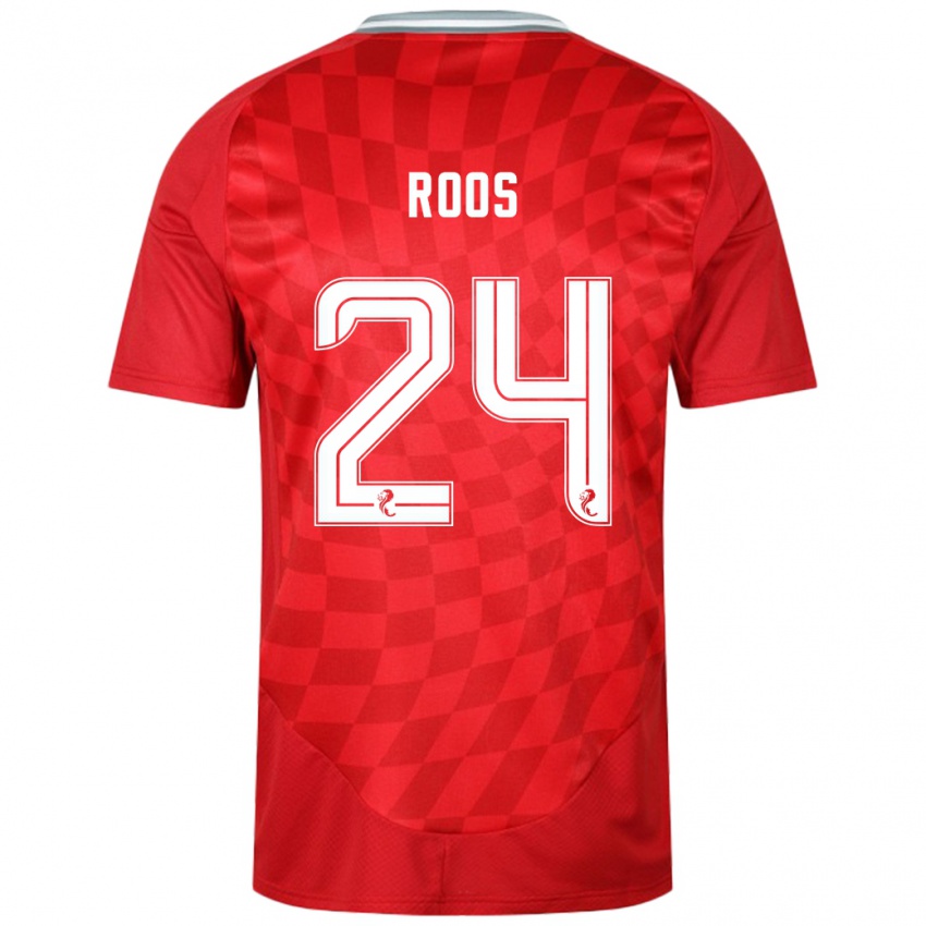 Criança Camisola Kelle Roos #24 Vermelho Principal 2024/25 Camisa Brasil