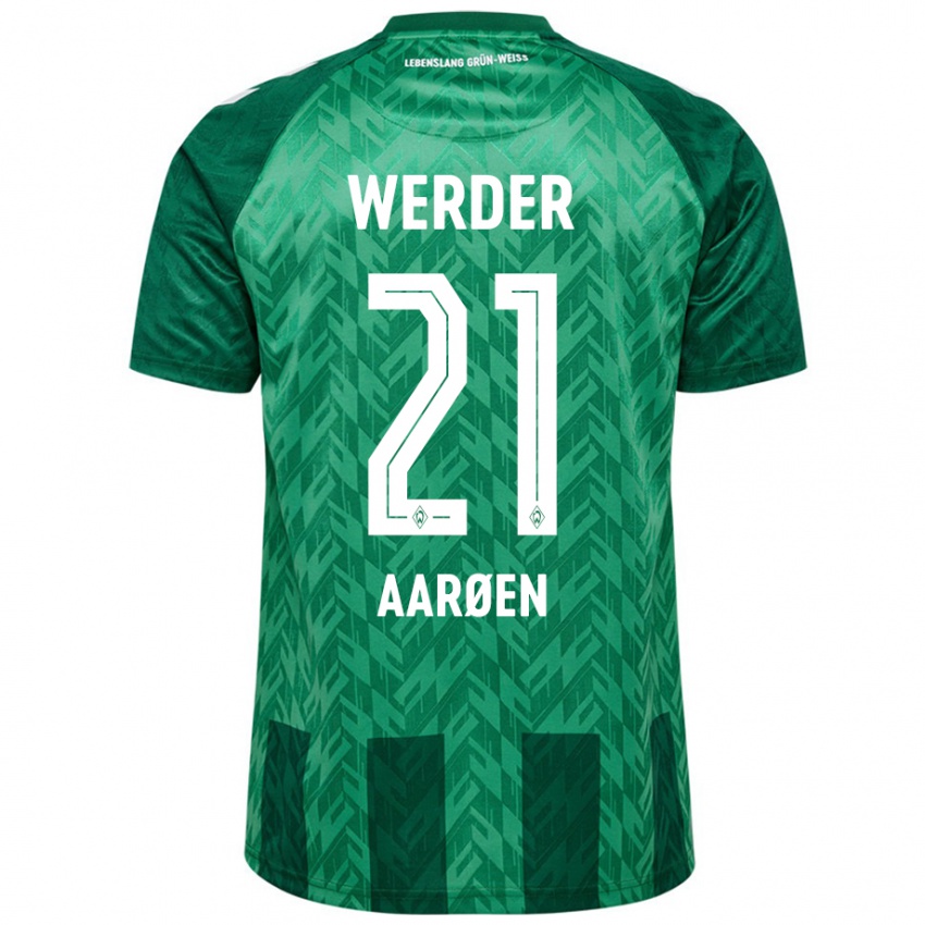 Criança Camisola Isak Hansen-Aaröen #21 Verde Principal 2024/25 Camisa Brasil