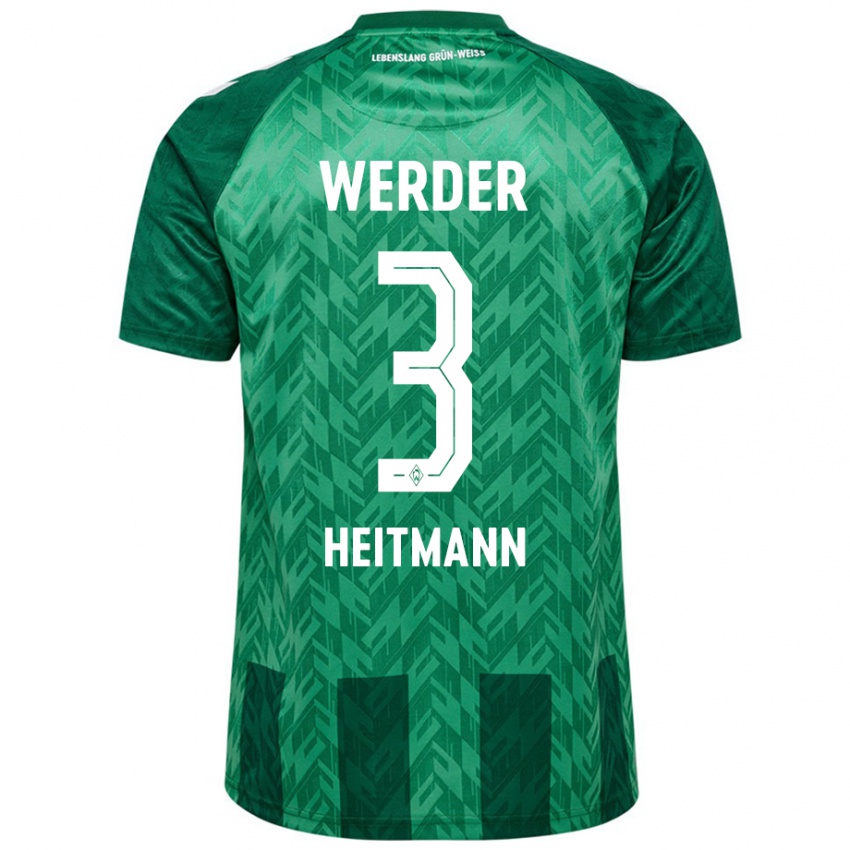 Criança Camisola Mats Heitmann #3 Verde Principal 2024/25 Camisa Brasil