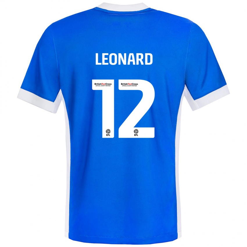 Criança Camisola Marc Leonard #12 Branco Azul Principal 2024/25 Camisa Brasil