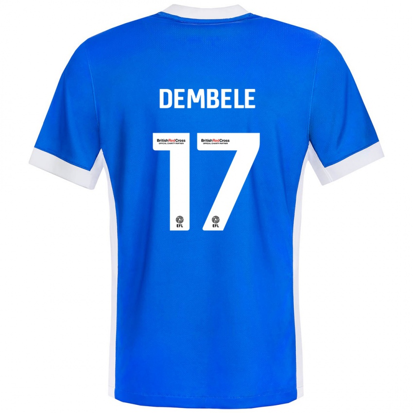 Criança Camisola Siriki Dembélé #17 Branco Azul Principal 2024/25 Camisa Brasil