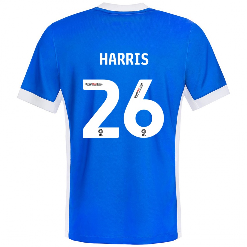 Criança Camisola Luke Harris #26 Branco Azul Principal 2024/25 Camisa Brasil