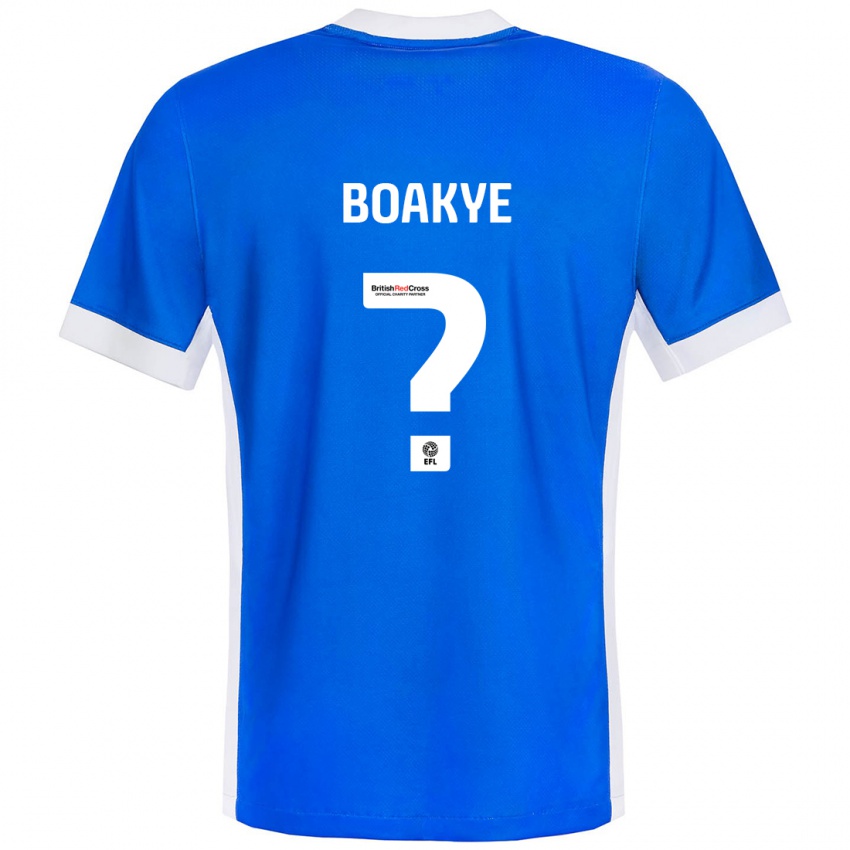 Criança Camisola Godfred Boakye #0 Branco Azul Principal 2024/25 Camisa Brasil