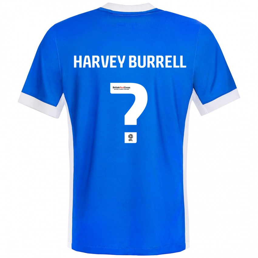 Criança Camisola William Harvey Burrell #0 Branco Azul Principal 2024/25 Camisa Brasil