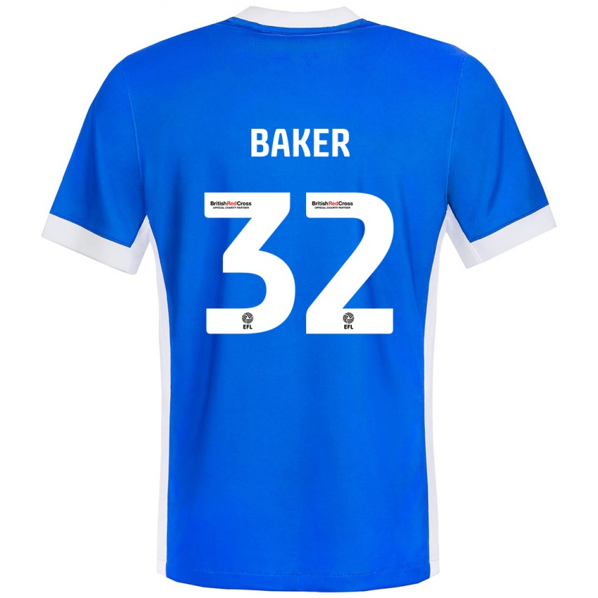 Criança Camisola Ava Baker #32 Branco Azul Principal 2024/25 Camisa Brasil