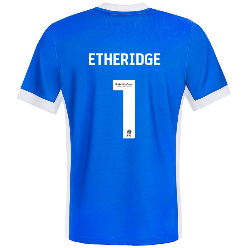 Criança Camisola Neil Etheridge #1 Branco Azul Principal 2024/25 Camisa Brasil