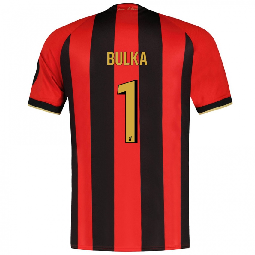 Criança Camisola Marcin Bulka #1 Vermelho Preto Principal 2024/25 Camisa Brasil