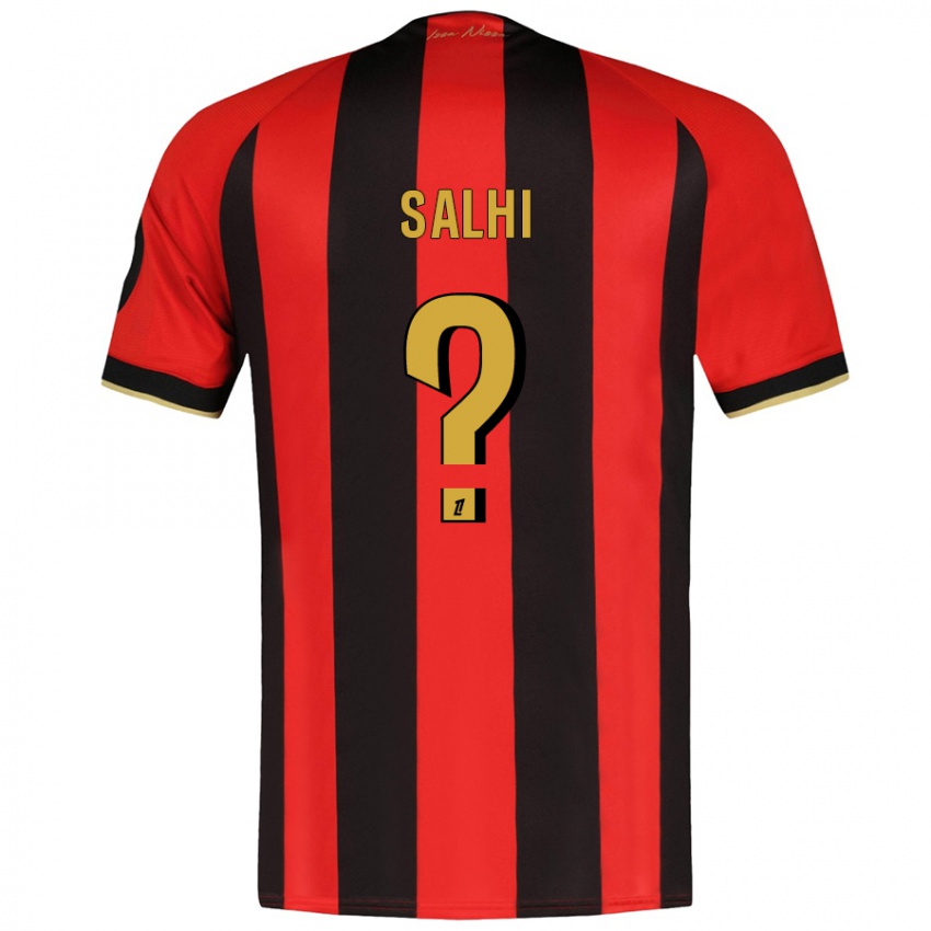 Criança Camisola Iliesse Salhi #0 Vermelho Preto Principal 2024/25 Camisa Brasil