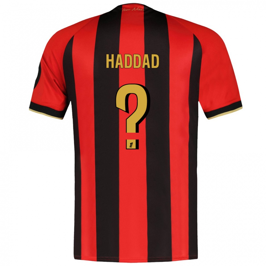 Criança Camisola Yacine Haddad #0 Vermelho Preto Principal 2024/25 Camisa Brasil