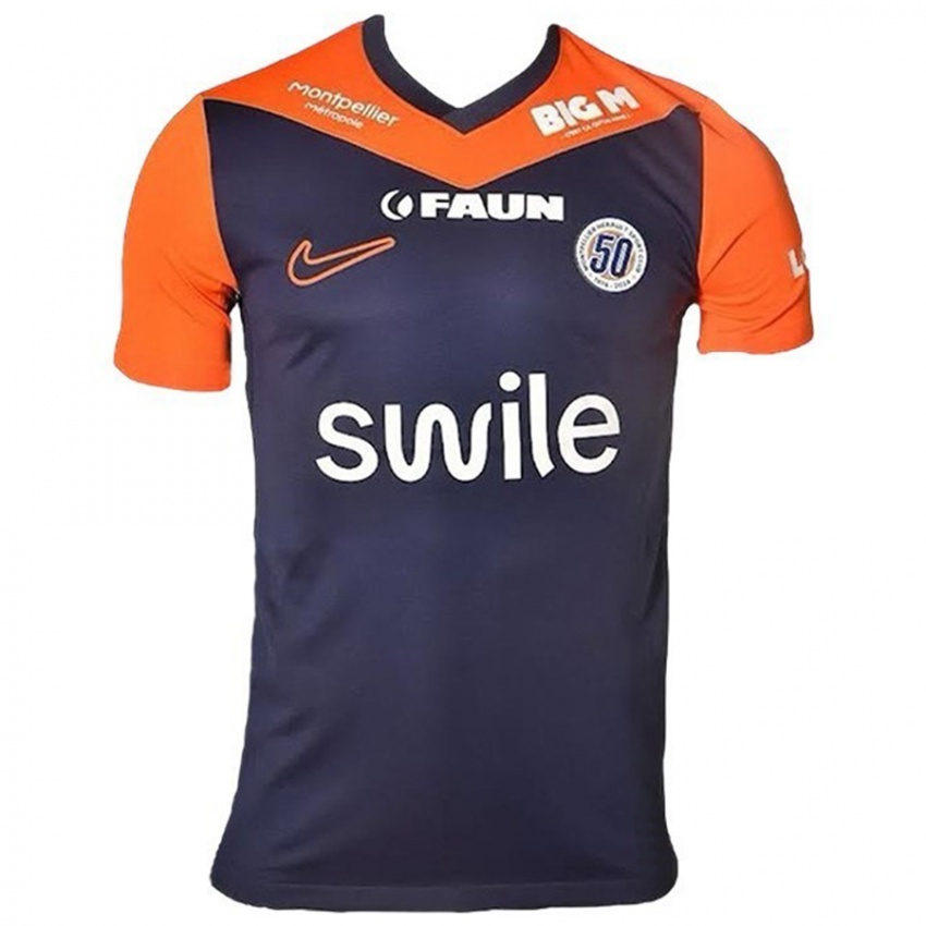 Criança Camisola Rabby Nzingoula #19 Laranja Azul Marinho Principal 2024/25 Camisa Brasil