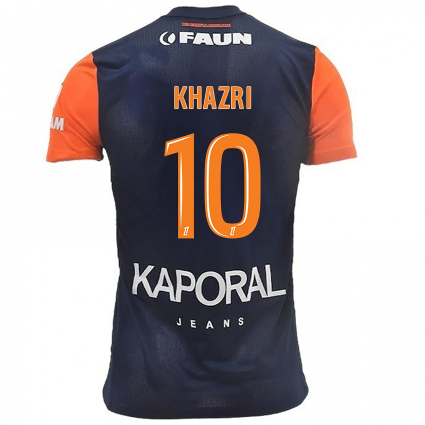 Criança Camisola Wahbi Khazri #10 Laranja Azul Marinho Principal 2024/25 Camisa Brasil