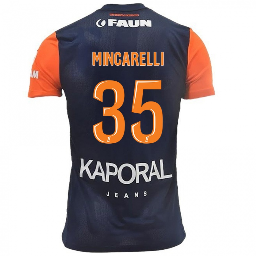 Criança Camisola Lucas Mincarelli #35 Laranja Azul Marinho Principal 2024/25 Camisa Brasil