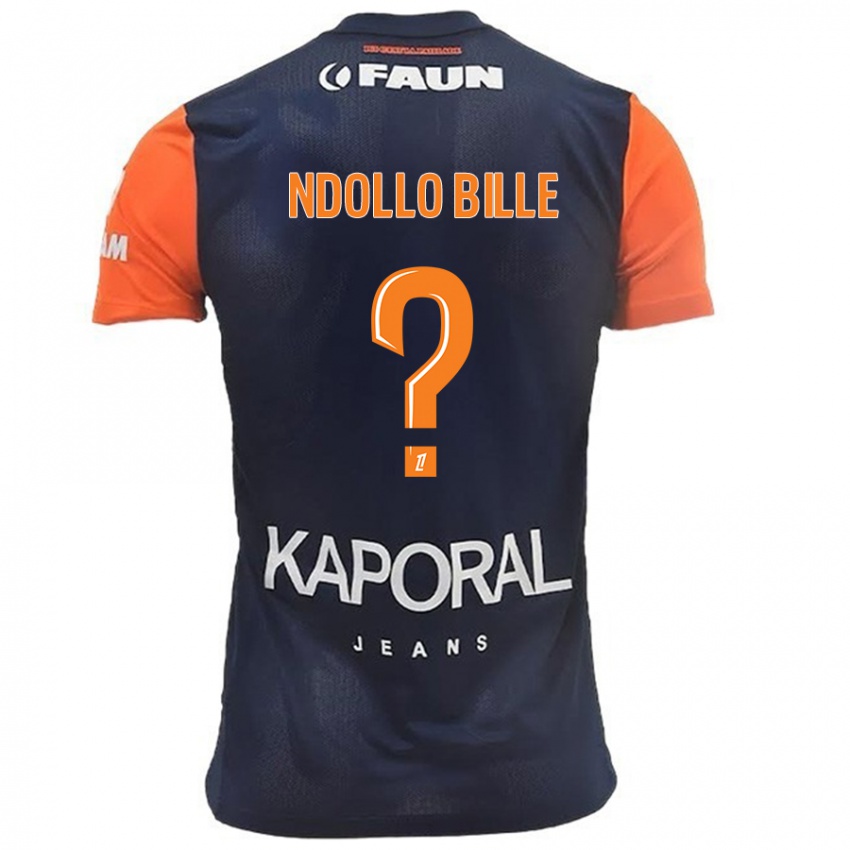 Criança Camisola Wilfried Ndollo Bille #0 Laranja Azul Marinho Principal 2024/25 Camisa Brasil