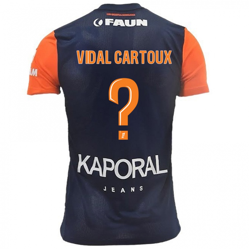 Criança Camisola Noah Vidal Cartoux #0 Laranja Azul Marinho Principal 2024/25 Camisa Brasil