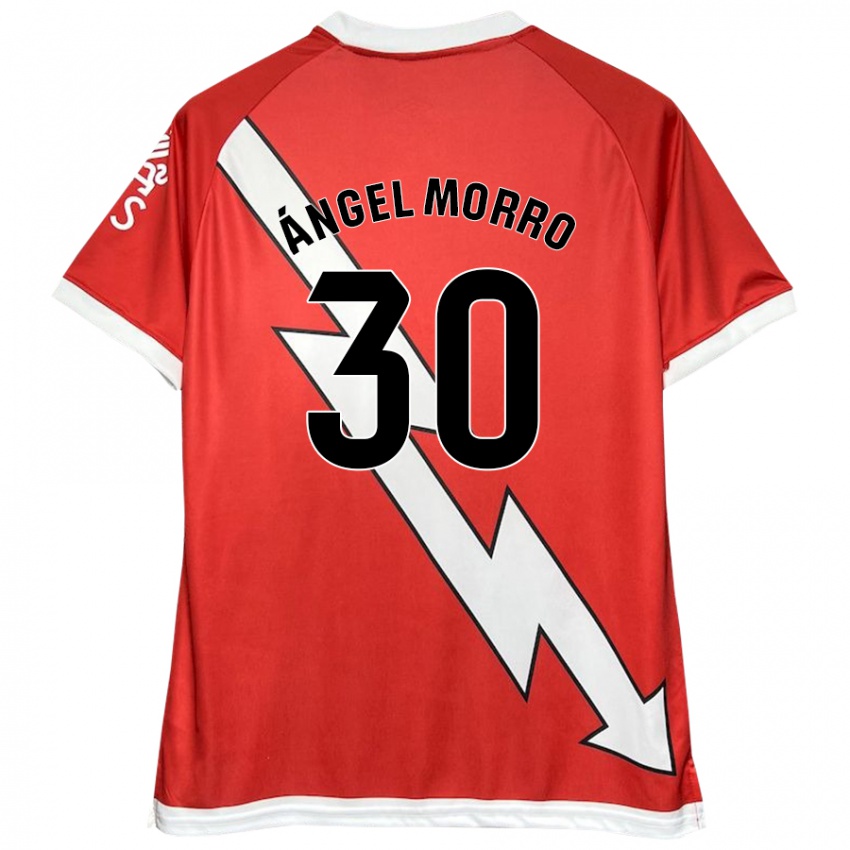 Criança Camisola Miguel Ángel Morro #30 Vermelho Branco Principal 2024/25 Camisa Brasil