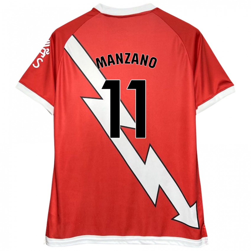 Criança Camisola Sergio Manzano #11 Vermelho Branco Principal 2024/25 Camisa Brasil