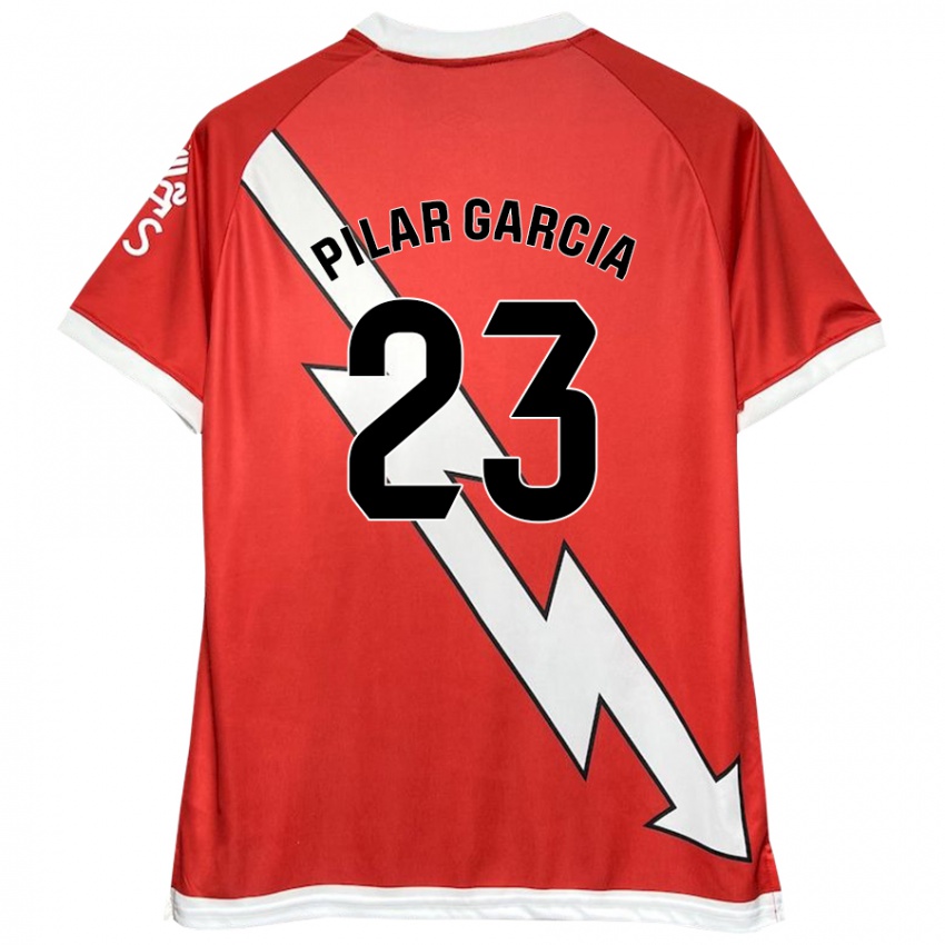 Criança Camisola María Pilar García Villalba #23 Vermelho Branco Principal 2024/25 Camisa Brasil