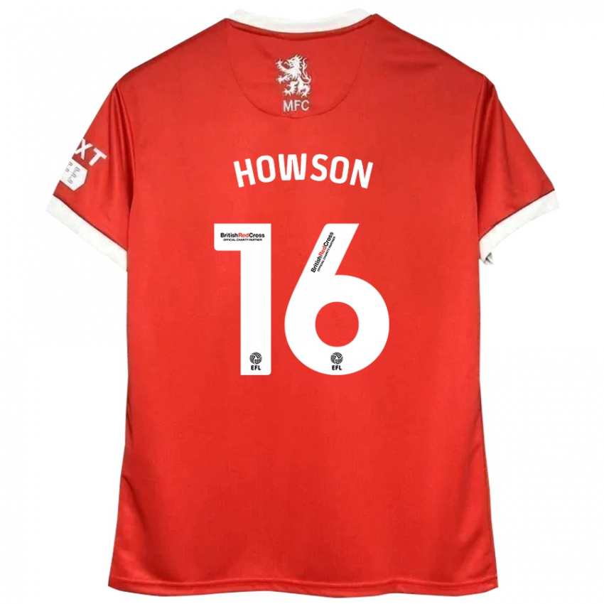 Criança Camisola Jonathan Howson #16 Vermelho Branco Principal 2024/25 Camisa Brasil