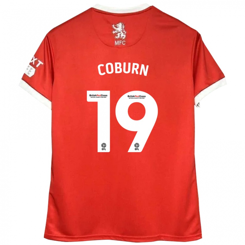 Criança Camisola Josh Coburn #19 Vermelho Branco Principal 2024/25 Camisa Brasil