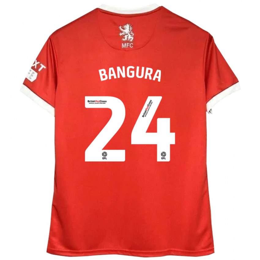 Criança Camisola Alex Bangura #24 Vermelho Branco Principal 2024/25 Camisa Brasil