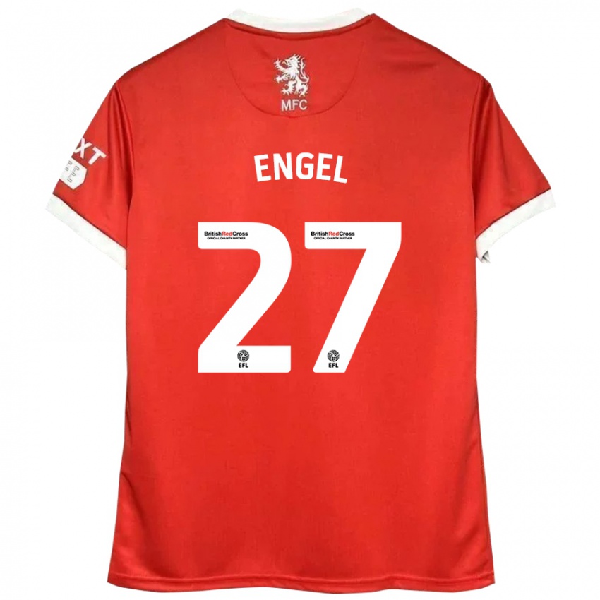 Criança Camisola Lukas Engel #27 Vermelho Branco Principal 2024/25 Camisa Brasil