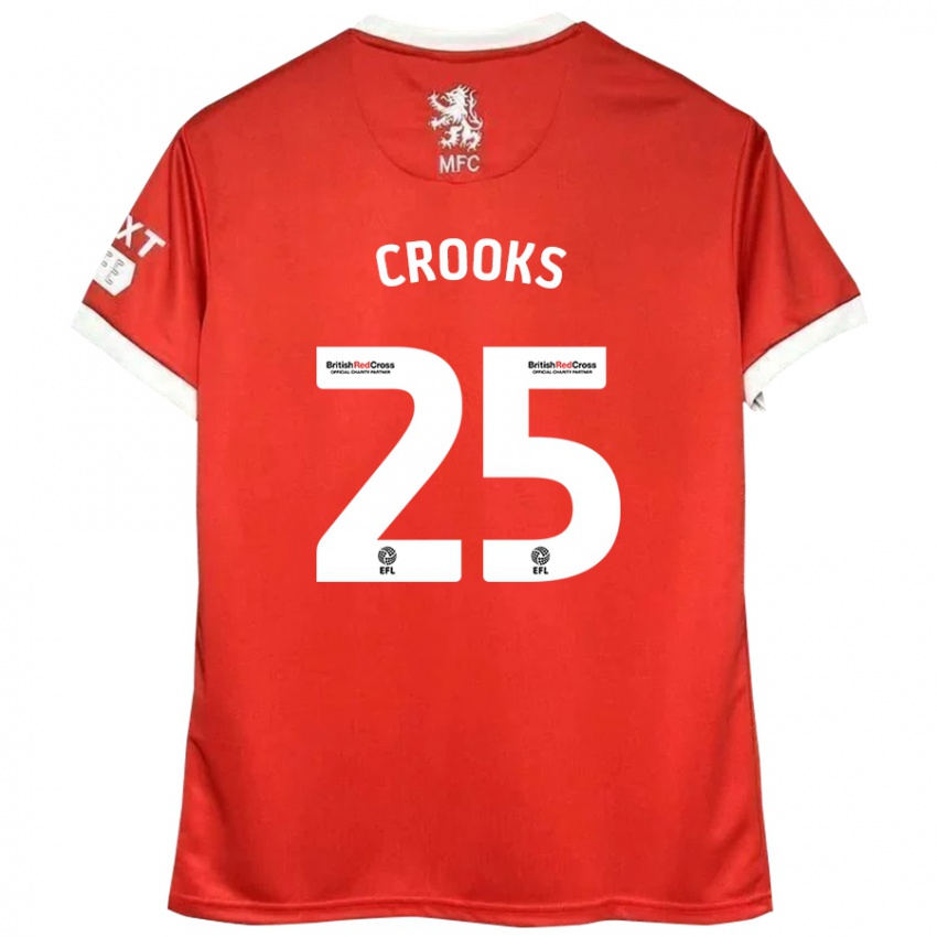 Criança Camisola Matt Crooks #25 Vermelho Branco Principal 2024/25 Camisa Brasil