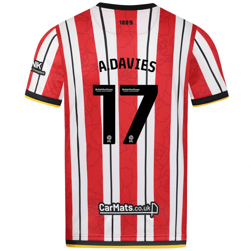 Criança Camisola Adam Davies #17 Listras Brancas Vermelhas Principal 2024/25 Camisa Brasil