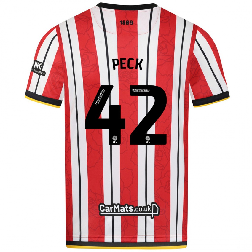 Criança Camisola Sydie Peck #42 Listras Brancas Vermelhas Principal 2024/25 Camisa Brasil