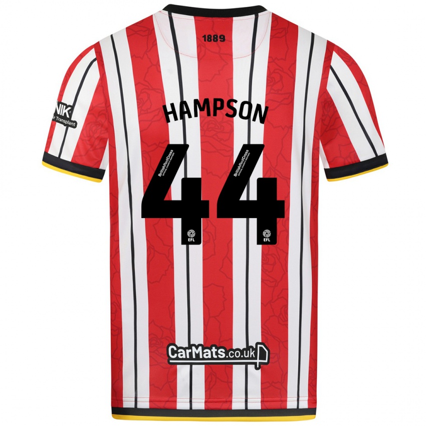 Criança Camisola Owen Hampson #44 Listras Brancas Vermelhas Principal 2024/25 Camisa Brasil