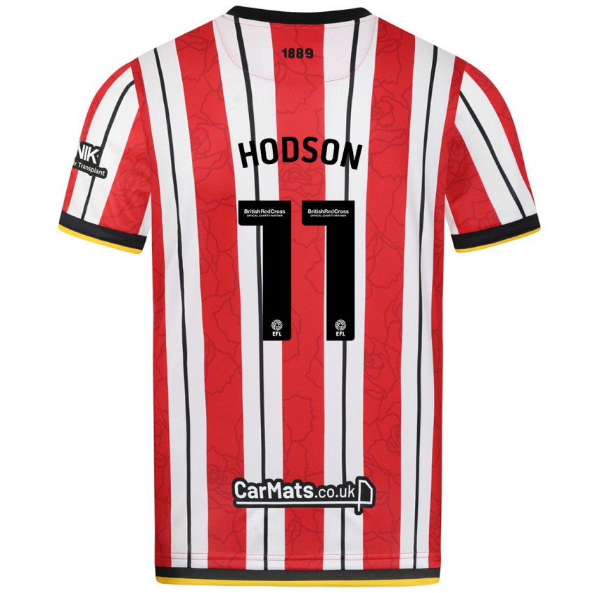 Criança Camisola Ashley Hodson #11 Listras Brancas Vermelhas Principal 2024/25 Camisa Brasil