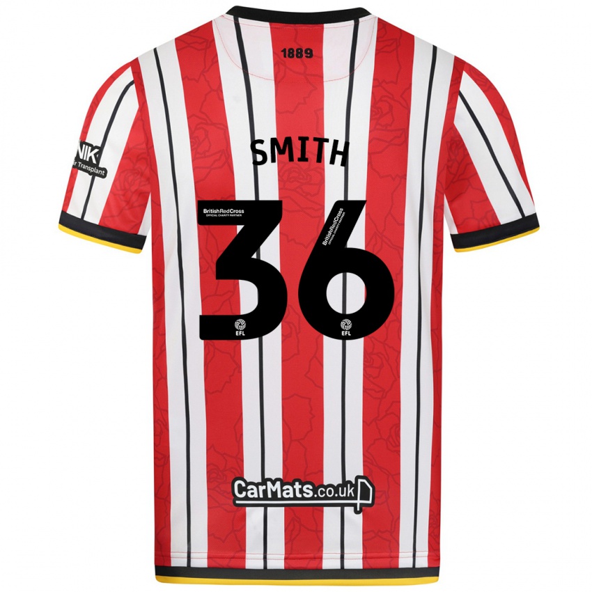 Criança Camisola Joshua Smith #36 Listras Brancas Vermelhas Principal 2024/25 Camisa Brasil