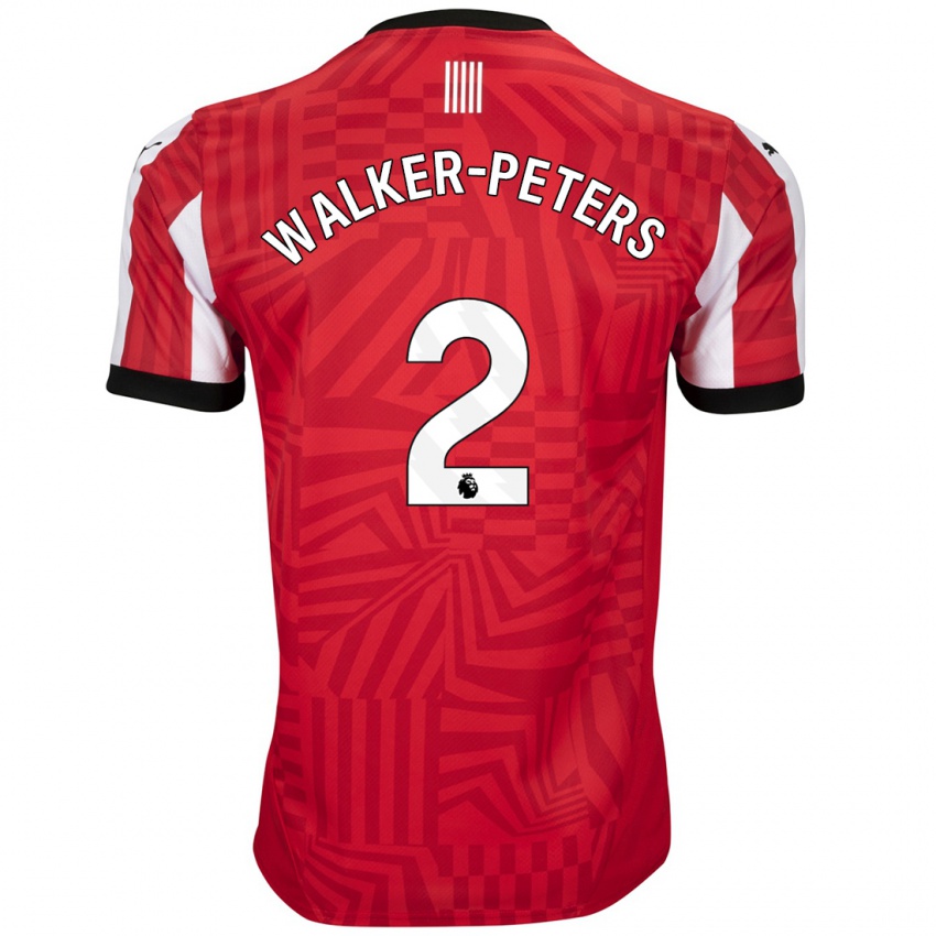 Criança Camisola Kyle Walker-Peters #2 Vermelho Branco Principal 2024/25 Camisa Brasil