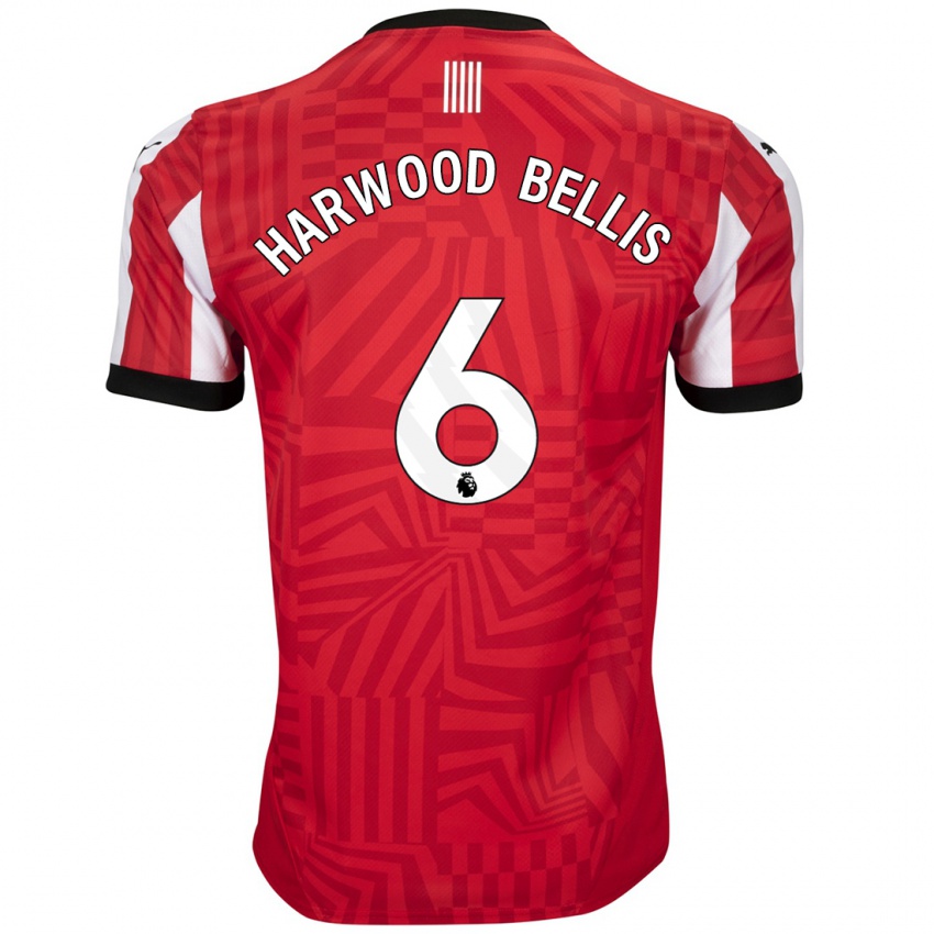 Criança Camisola Taylor Harwood-Bellis #6 Vermelho Branco Principal 2024/25 Camisa Brasil