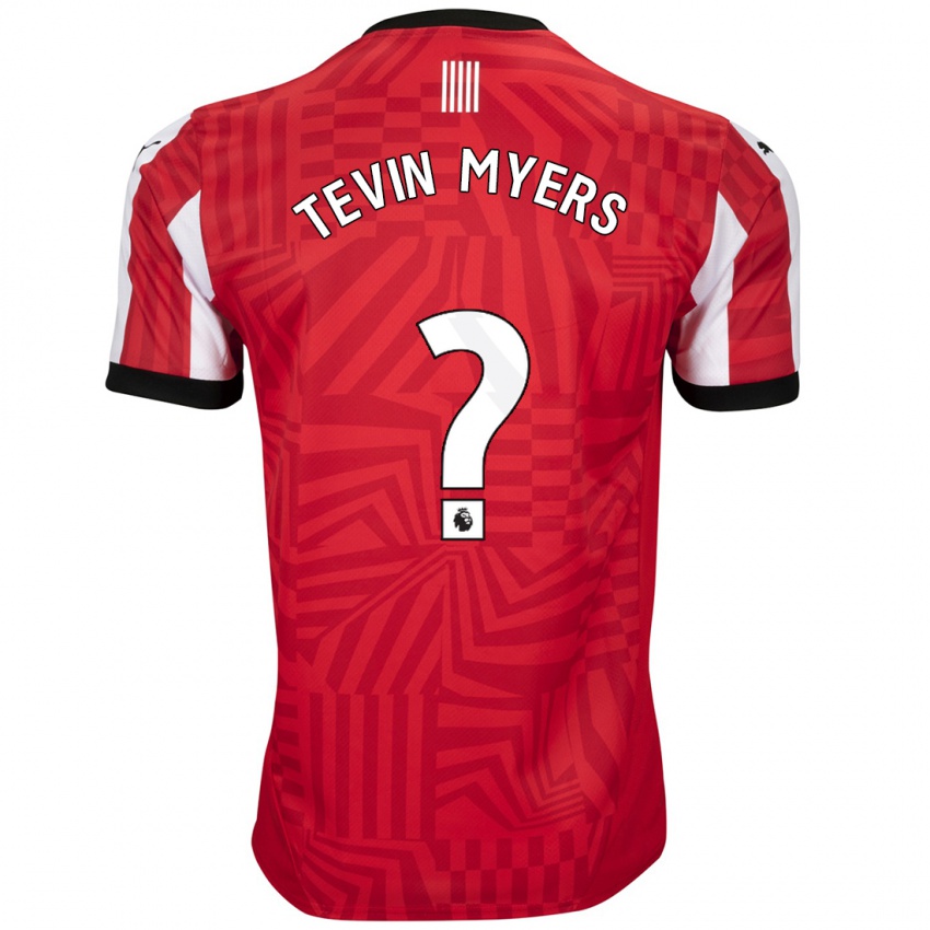 Criança Camisola Tevin Myers #0 Vermelho Branco Principal 2024/25 Camisa Brasil