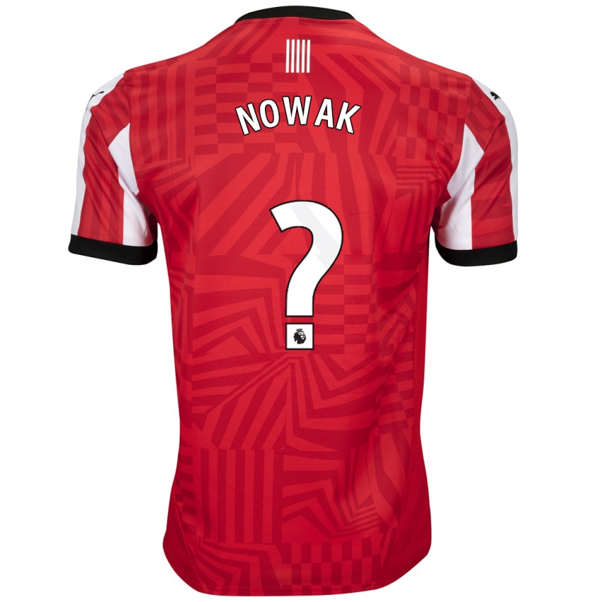 Criança Camisola Jakub Nowak #0 Vermelho Branco Principal 2024/25 Camisa Brasil