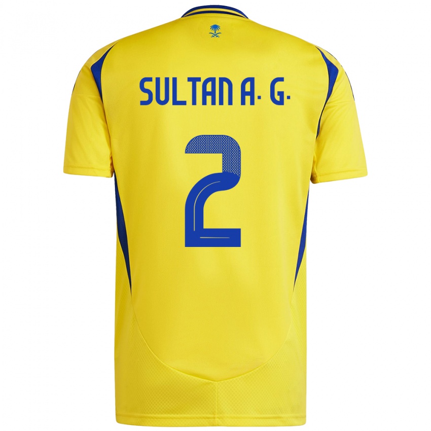 Criança Camisola Sultan Al-Ghannam #2 Azul Amarelo Principal 2024/25 Camisa Brasil