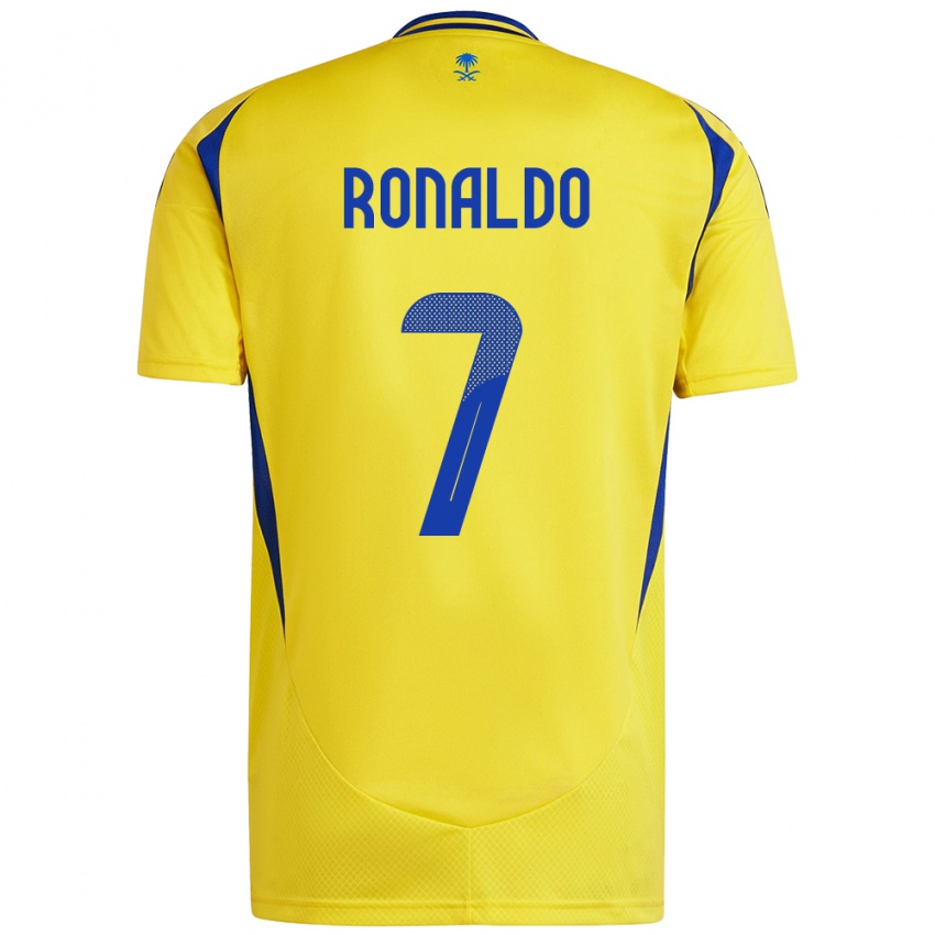 Criança Camisola Cristiano Ronaldo #7 Azul Amarelo Principal 2024/25 Camisa Brasil