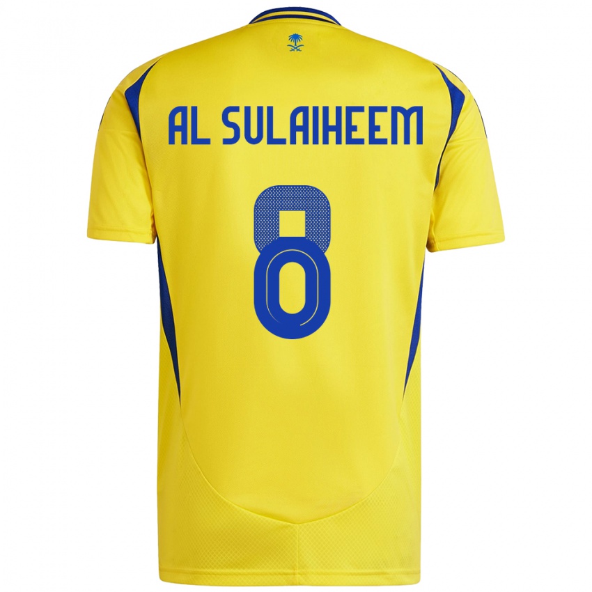 Criança Camisola Abdulmajeed Al-Sulaiheem #8 Azul Amarelo Principal 2024/25 Camisa Brasil