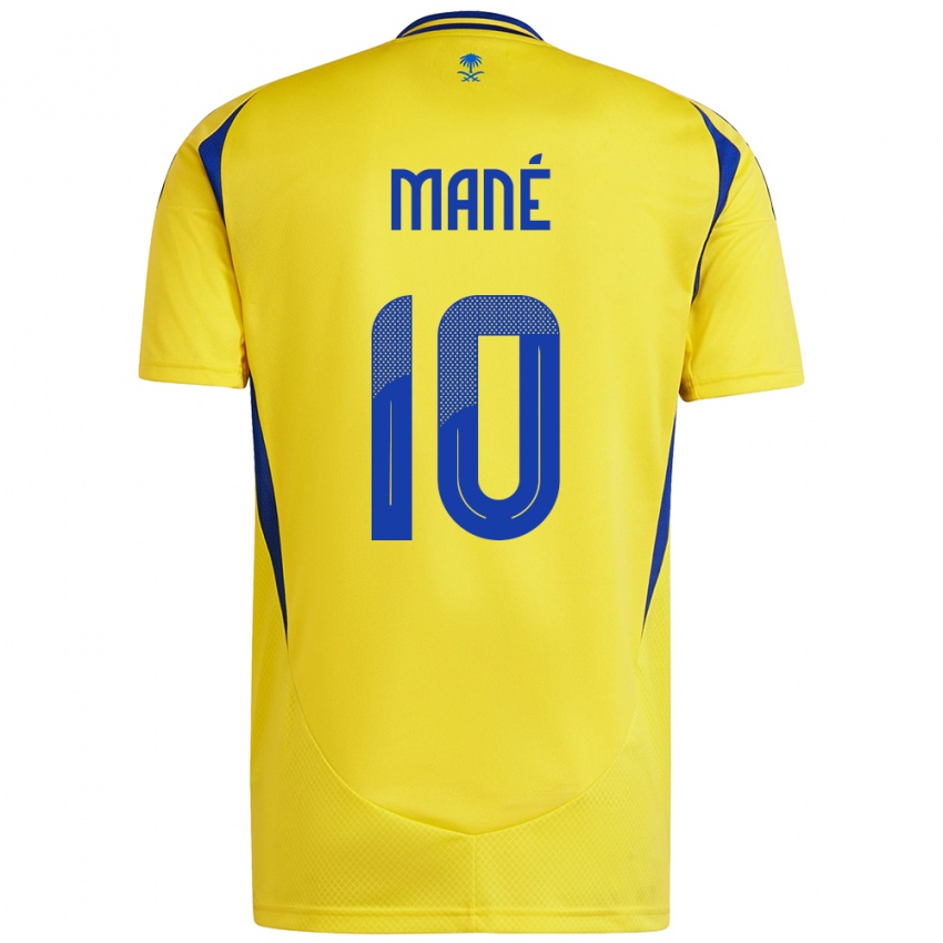 Criança Camisola Sadio Mane #10 Azul Amarelo Principal 2024/25 Camisa Brasil