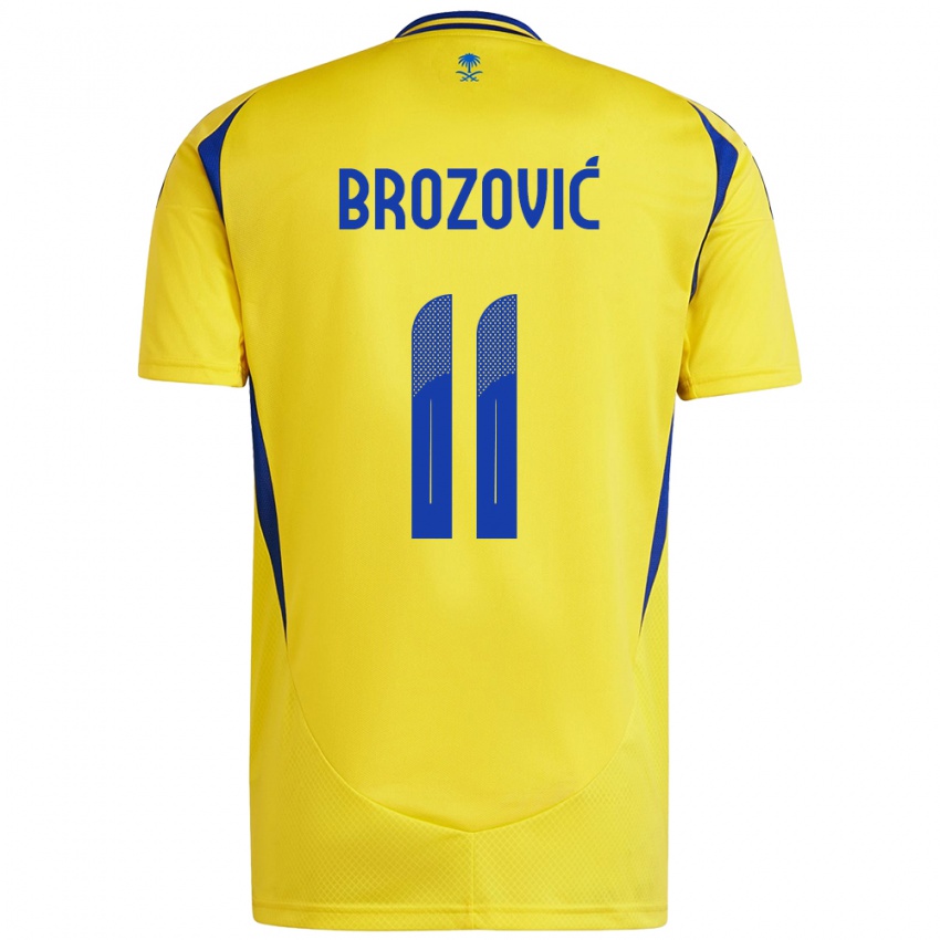 Criança Camisola Marcelo Brozovic #11 Azul Amarelo Principal 2024/25 Camisa Brasil