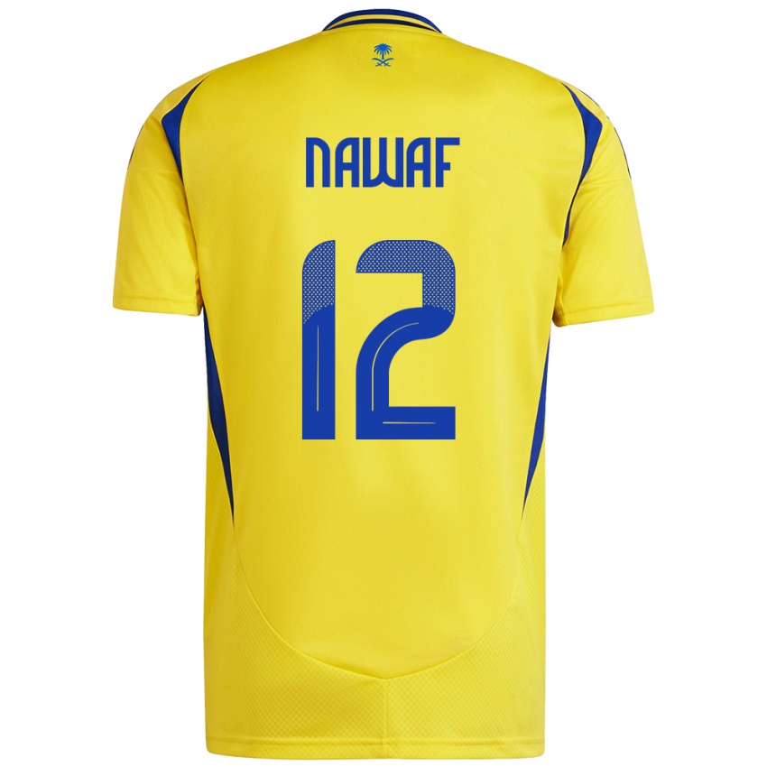 Criança Camisola Nawaf Al-Boushal #12 Azul Amarelo Principal 2024/25 Camisa Brasil