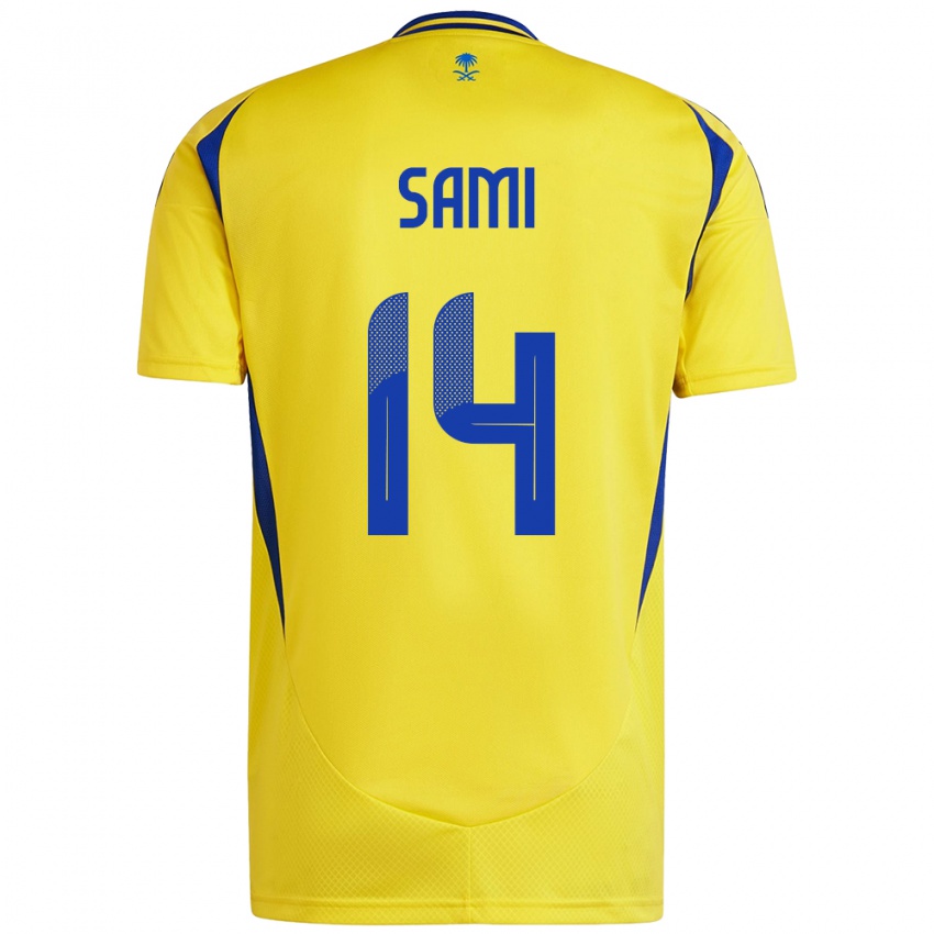 Criança Camisola Sami Al-Najei #14 Azul Amarelo Principal 2024/25 Camisa Brasil