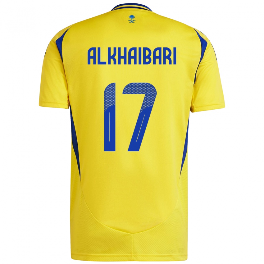 Criança Camisola Abdullah Al-Khaibari #17 Azul Amarelo Principal 2024/25 Camisa Brasil