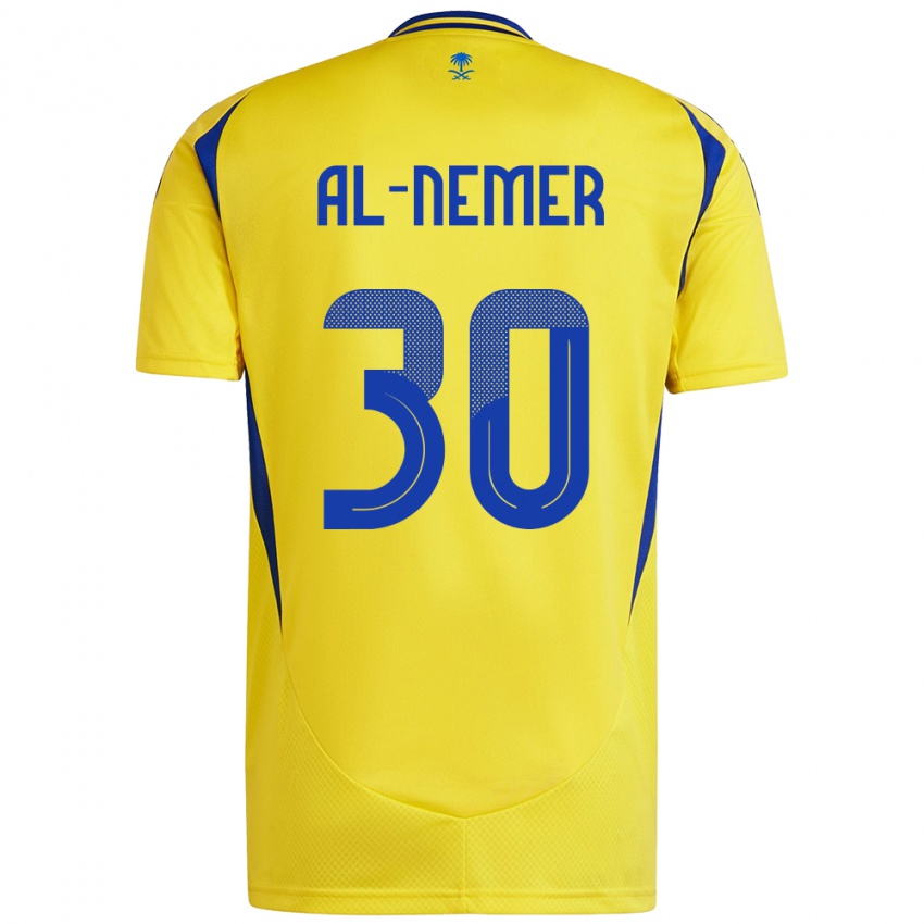 Criança Camisola Meshari Al-Nemer #30 Azul Amarelo Principal 2024/25 Camisa Brasil