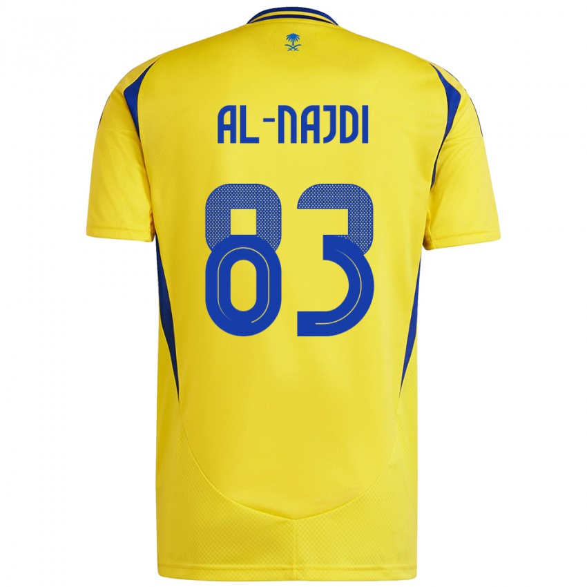 Criança Camisola Salem Al-Najdi #83 Azul Amarelo Principal 2024/25 Camisa Brasil