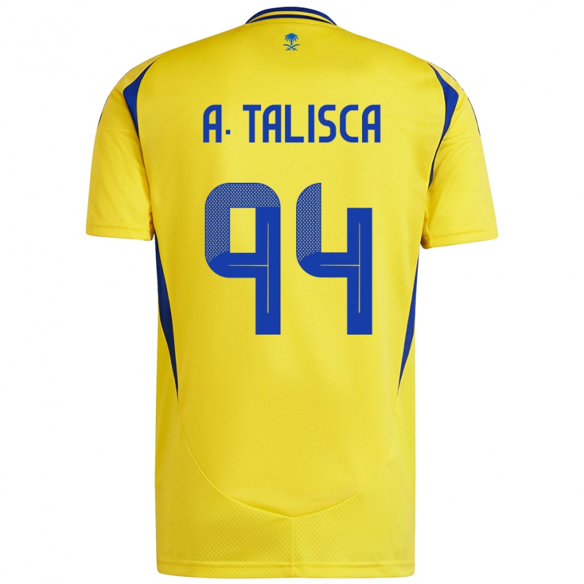 Criança Camisola Talisca #94 Azul Amarelo Principal 2024/25 Camisa Brasil