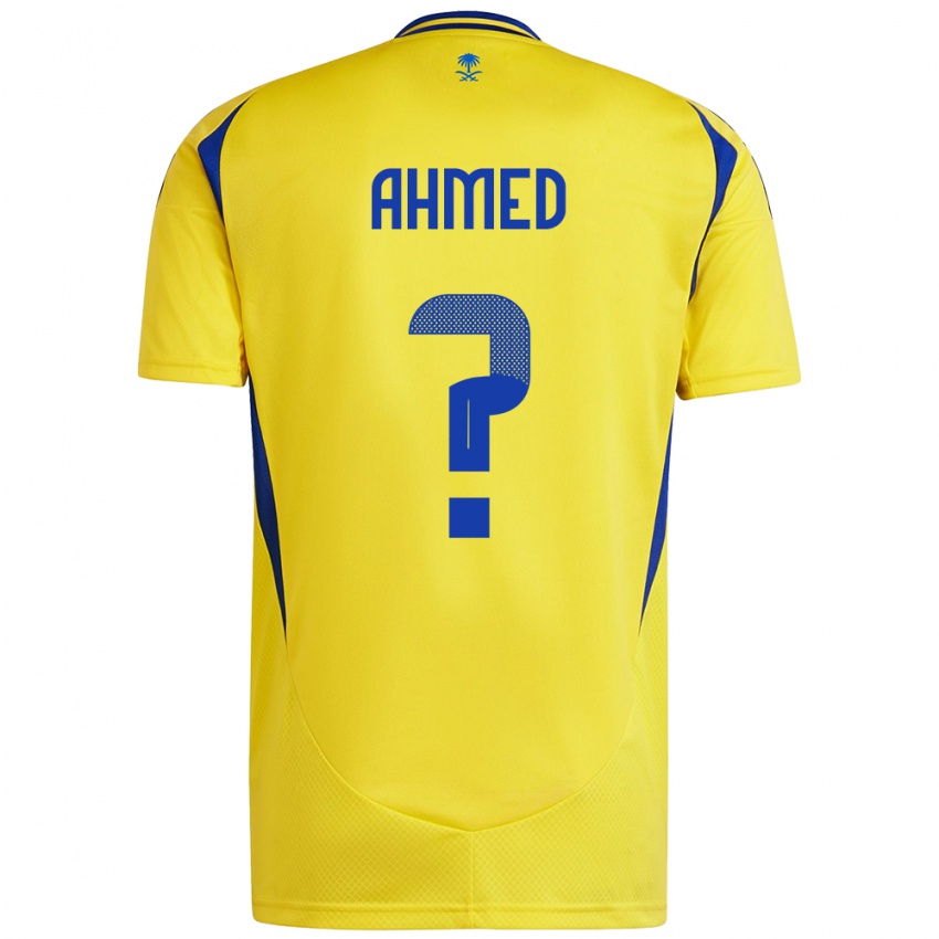 Criança Camisola Al Anood Ahmed #0 Azul Amarelo Principal 2024/25 Camisa Brasil